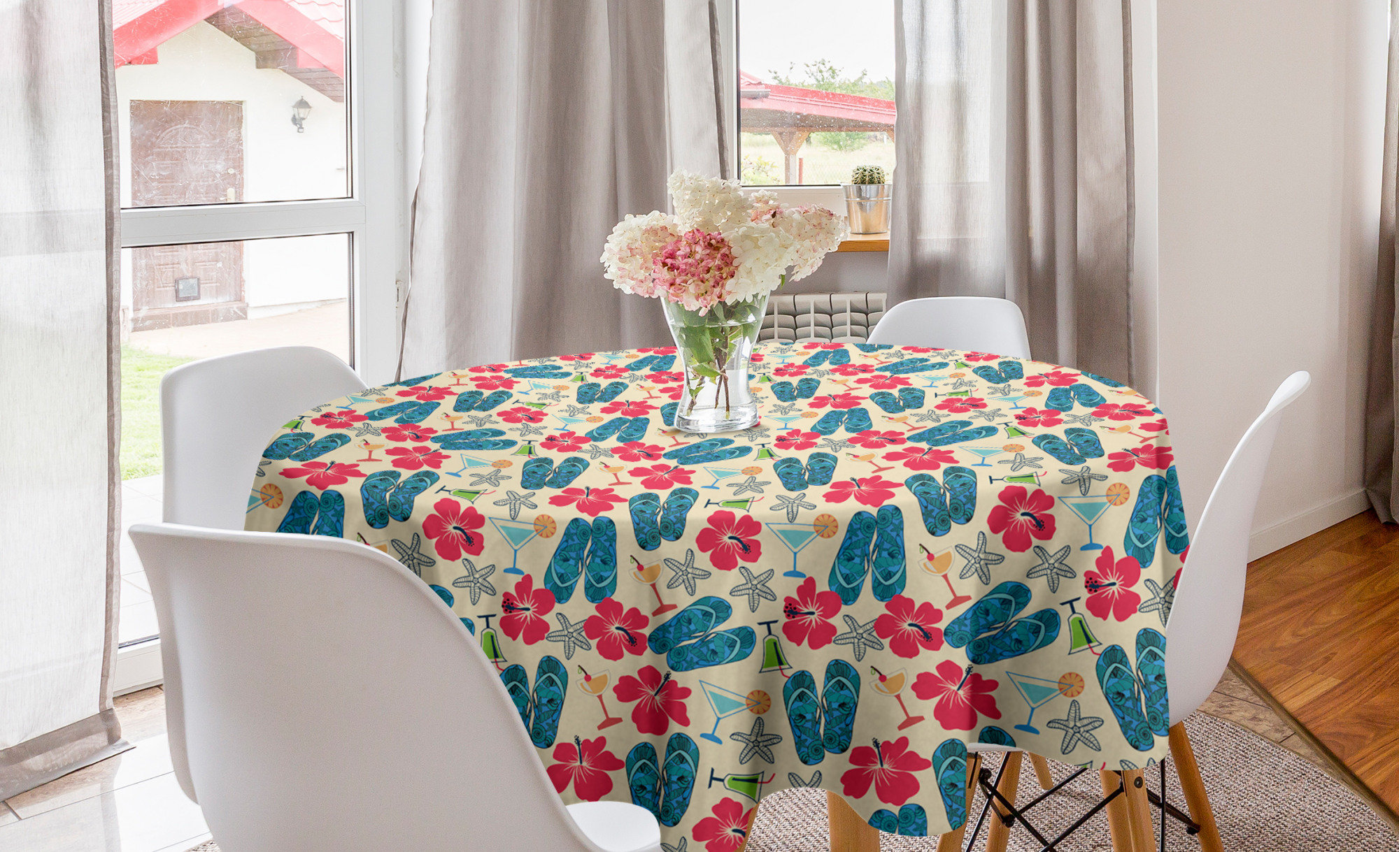 East Urban Home Ambesonne Flip Flop Round Tablecloth, Exotic Summers ...